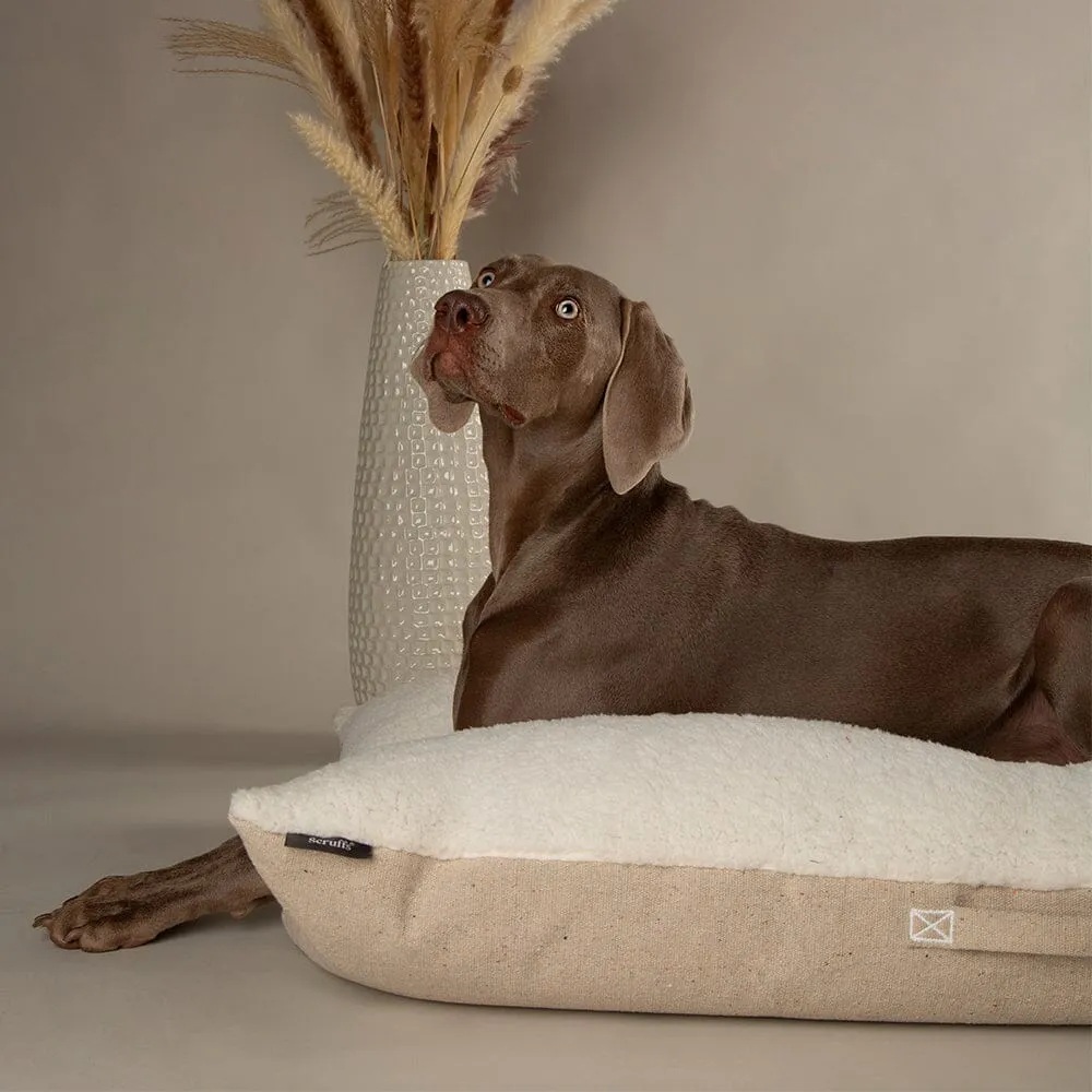 100% Recycled Eden Pillow Dog Bed - Cream