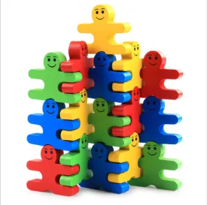 16PCS Wooden Balance Villain Blocks - Open Ended Wooden Toys