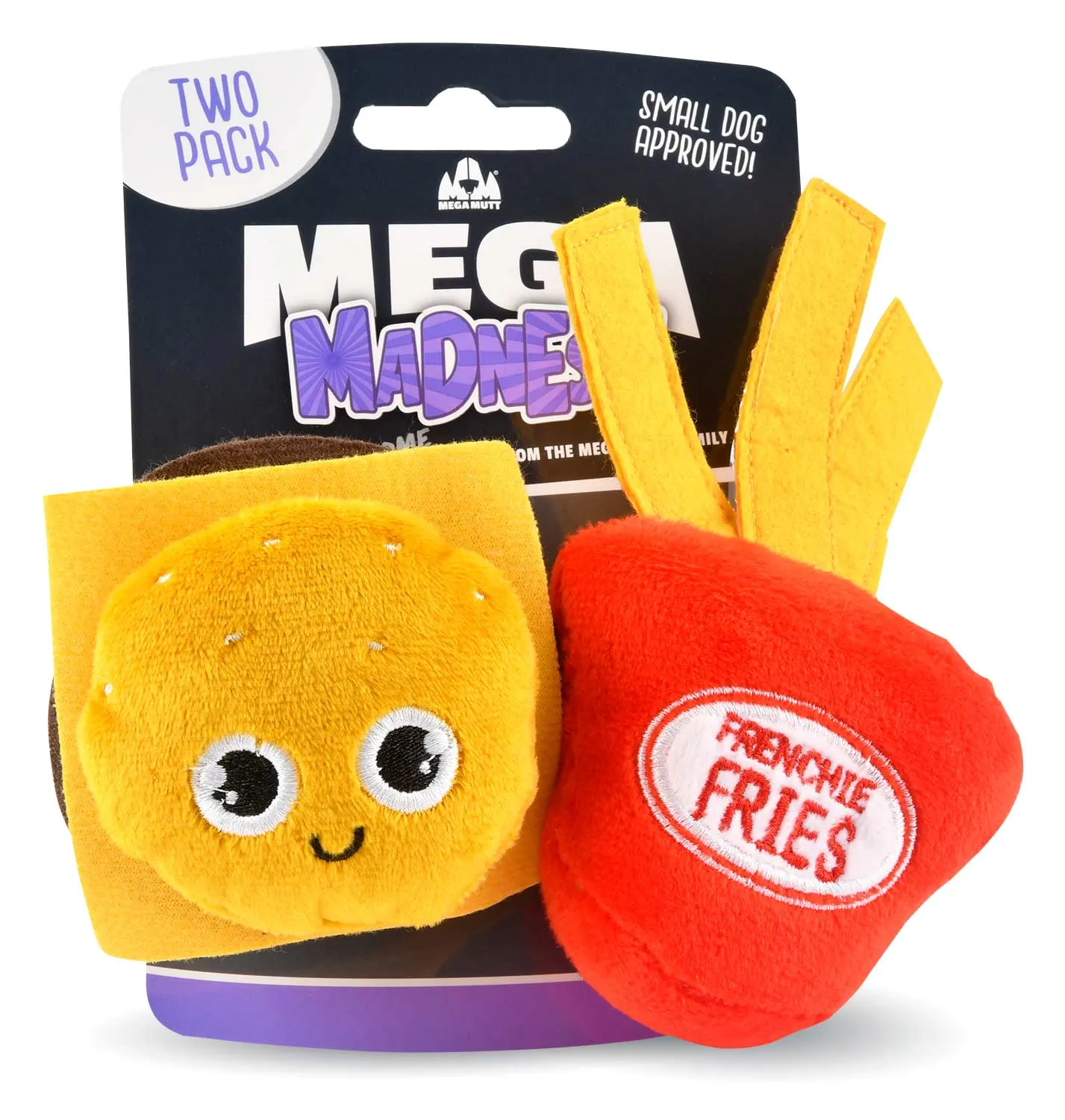 2-pk Burger & Fries Mega Madness Small Dog Toy Set