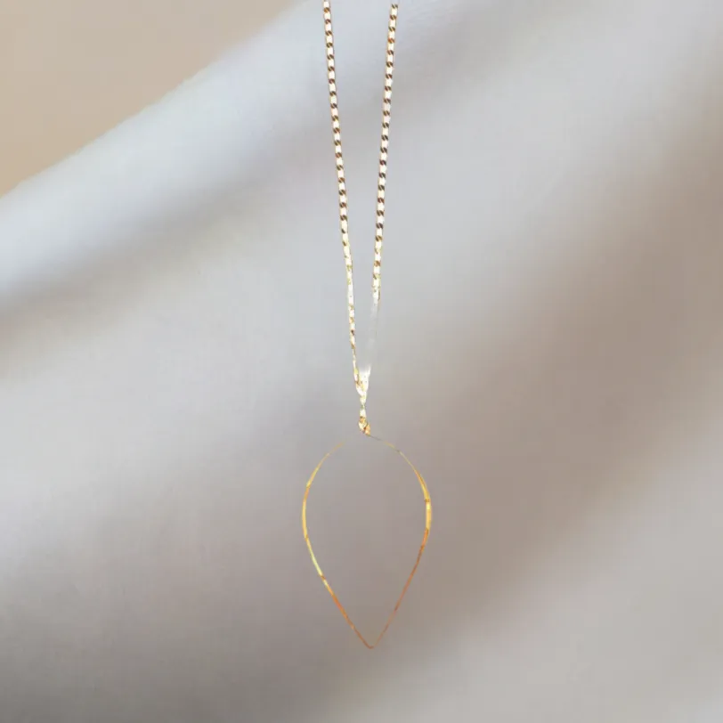 Abley Gold Hammered Pendant Gold Chain Necklace