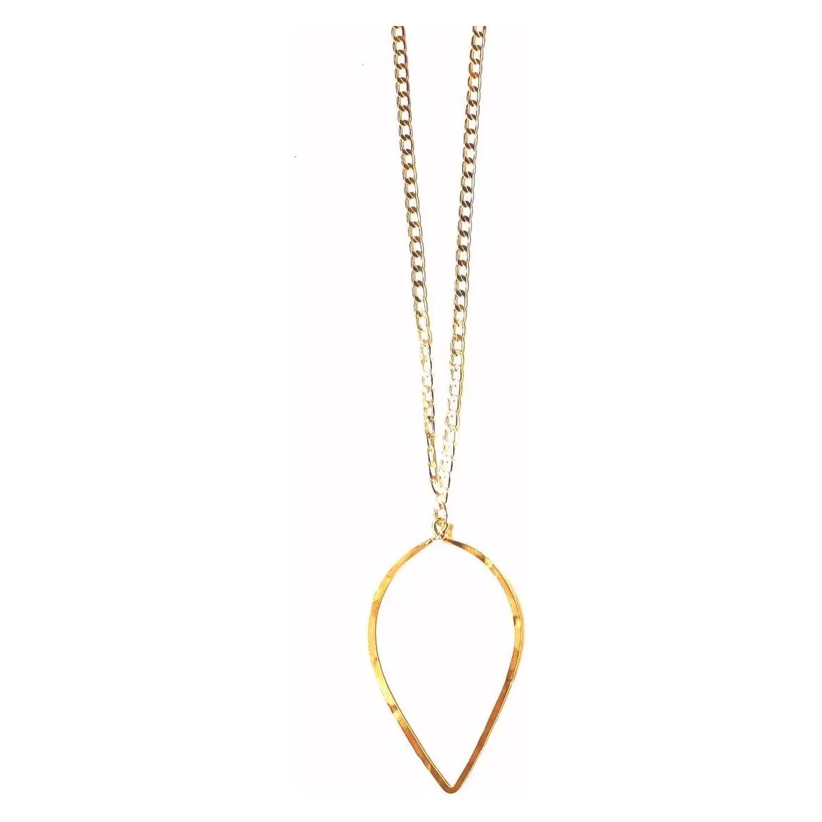 Abley Gold Hammered Pendant Gold Chain Necklace