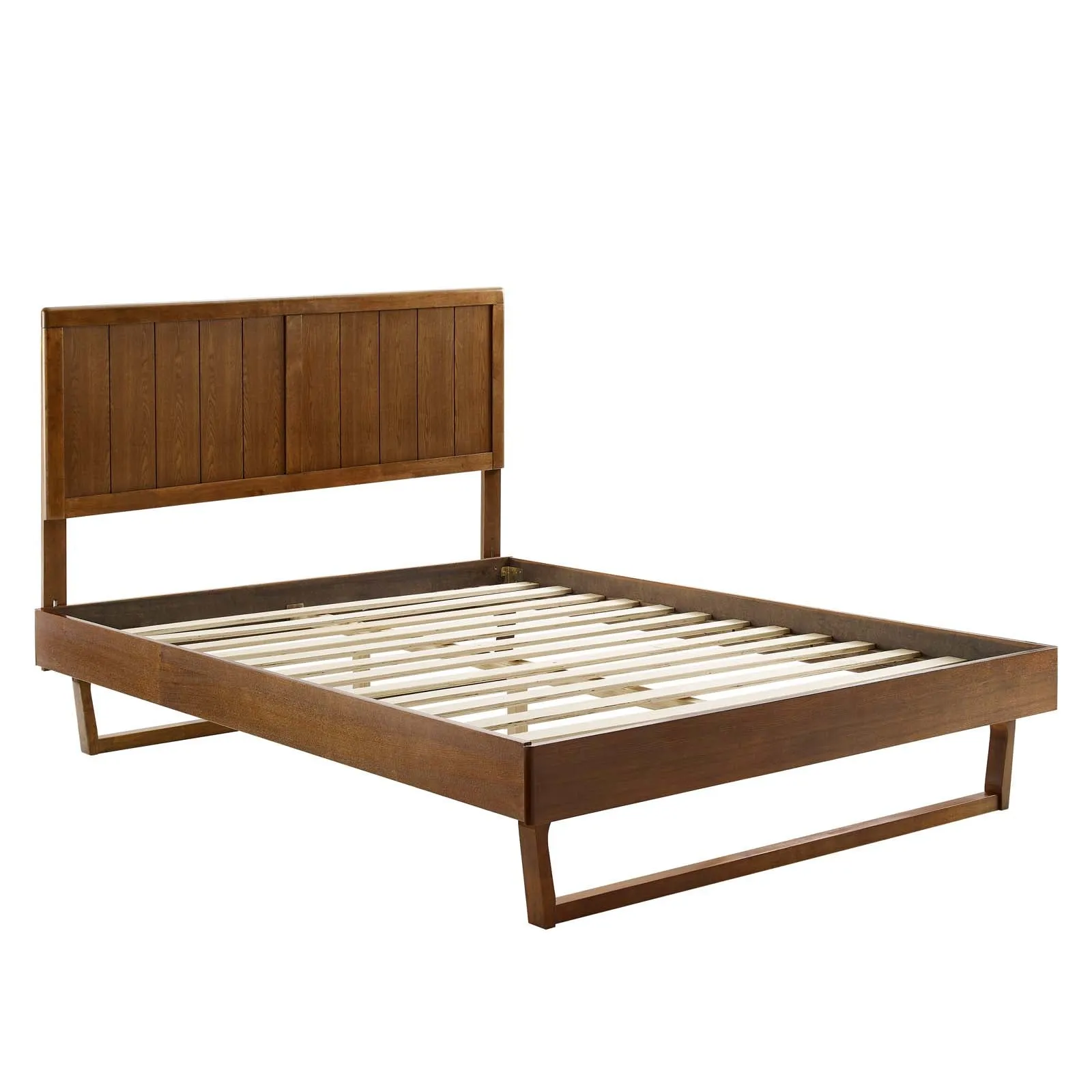 Alana Wood Platform Bed With Angular Frame