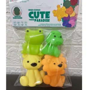 Animal Theme Soft PVC Baby Bath Toys | 4 Pcs