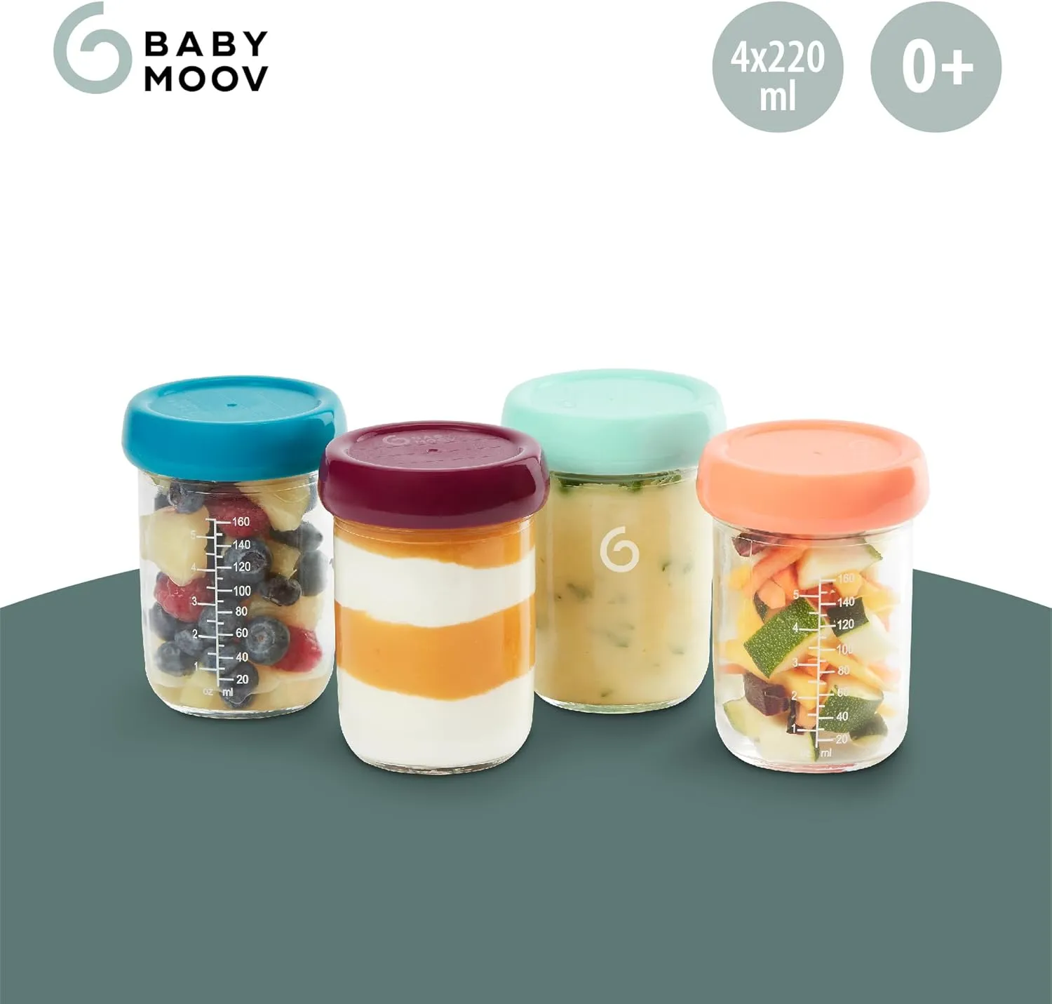 Babymoov Glass Babybols Food Storage Container Set - 4 Pack