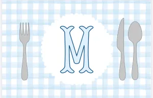 Blue Gingham Place Setting Placemat