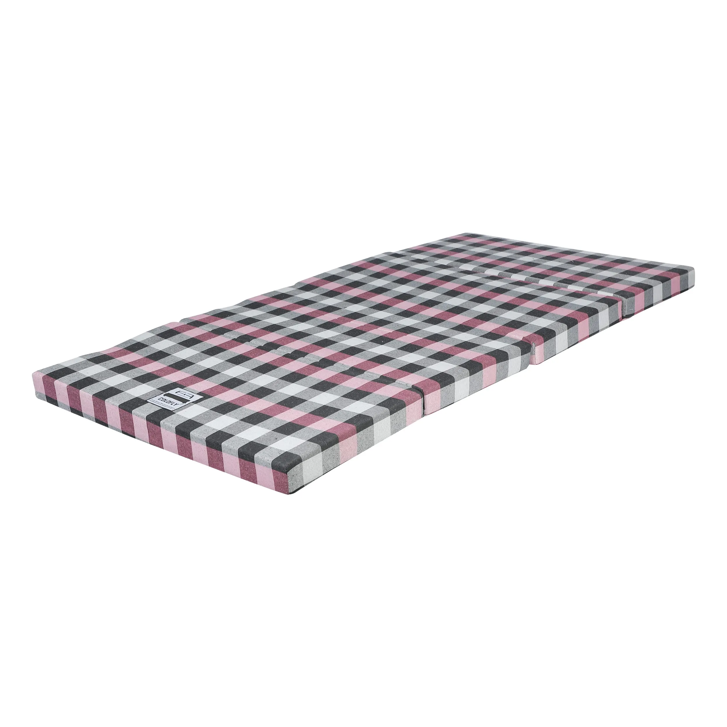 COLOFLY 2 Inch Dual Comfort Reversible Foldable UHD Foam Single Bed Mattress 4 Fold Pink Multicolor