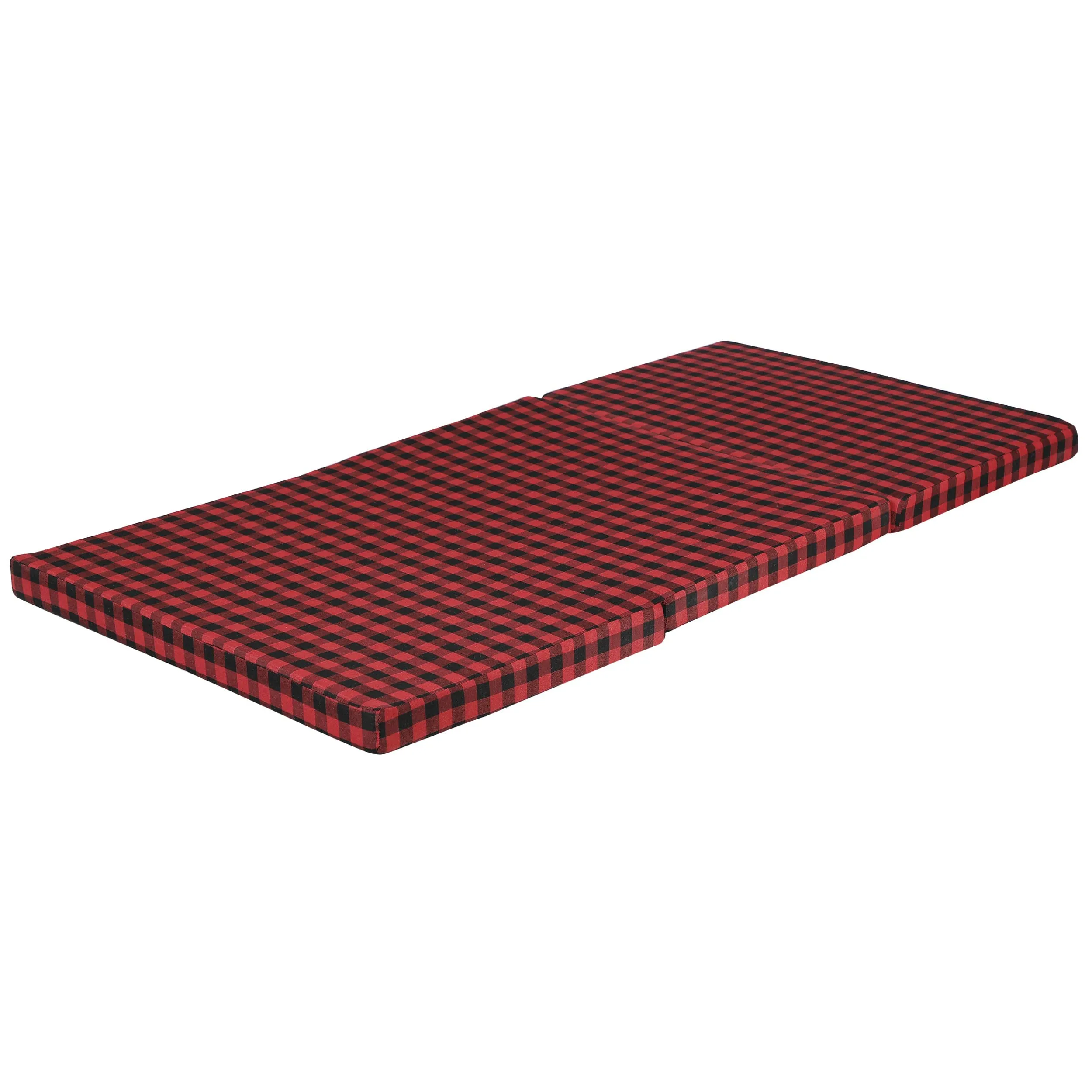 Colofly 2 Inch Three Fold Dual Comfort Reversible Uhd Foam Single Bed Mattress,72X35X2, Red & Black