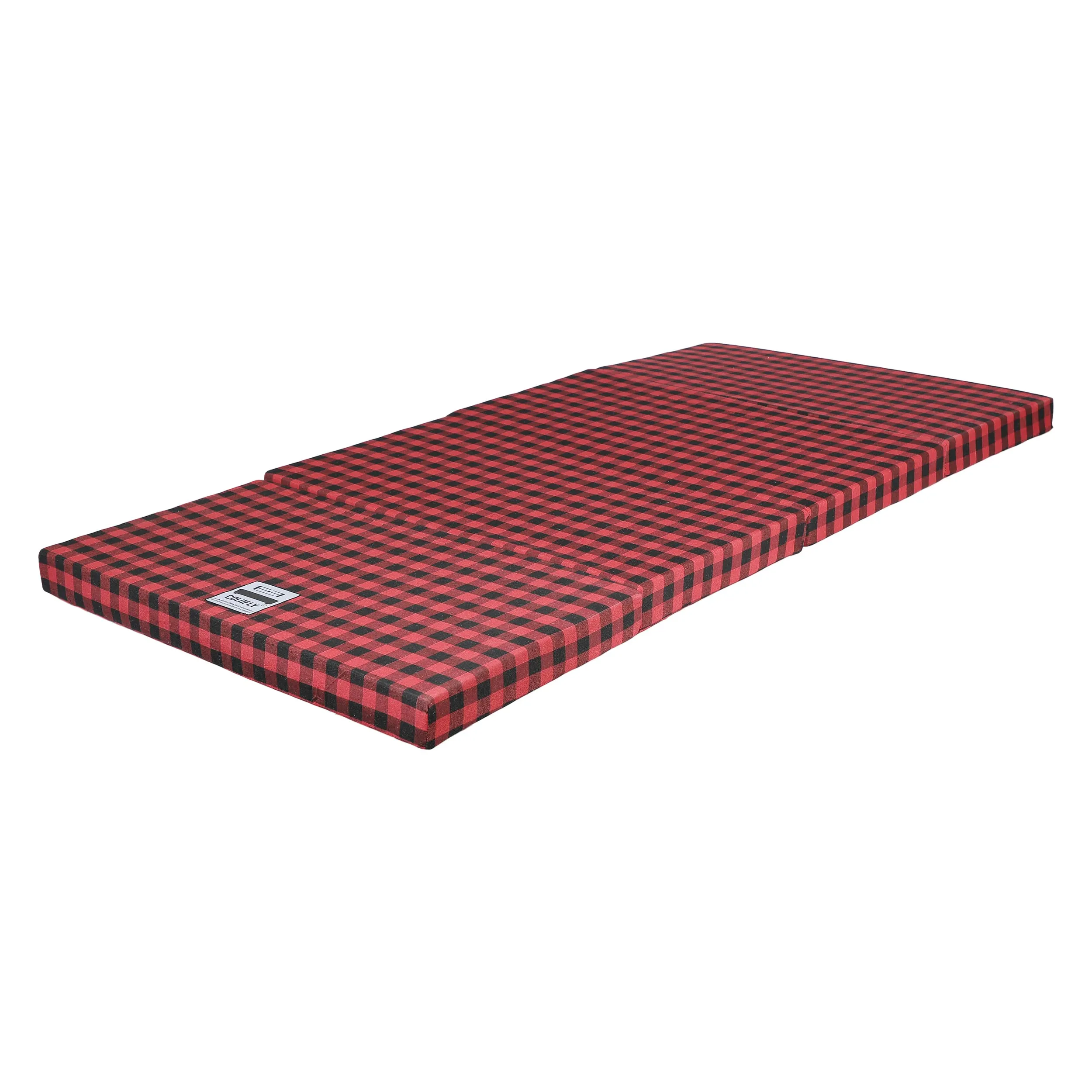 COLOFLY UHD Foam 3 Inch Dual Comfort Reversible Four Fold Single Bed Mattress Foldable Red & Black Gadda for Travel Picnic (72x35x3)