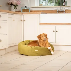 Donut Bed With Removable Covers in Olive Velvet by Lords & Labradors