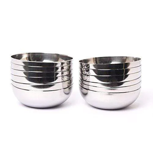 Embassy Raj Vati / Curry Bowl, Size 1, 150 ml, 9.3 cms (Pack of 12, Stainless Steel)