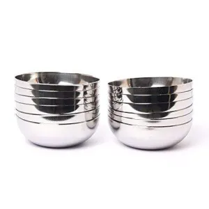 Embassy Raj Vati / Curry Bowl, Size 1, 150 ml, 9.3 cms (Pack of 12, Stainless Steel)