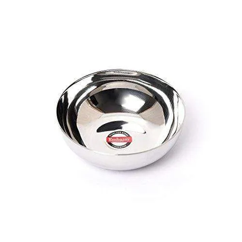 Embassy Raj Vati / Curry Bowl, Size 1, 150 ml, 9.3 cms (Pack of 12, Stainless Steel)