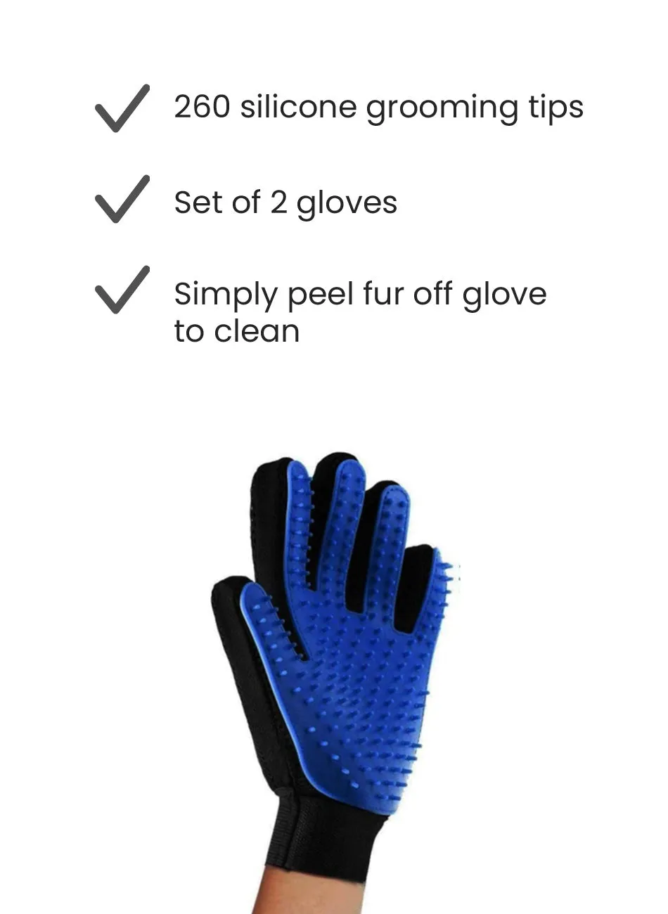 Enhanced Grooming Gloves Set of 2