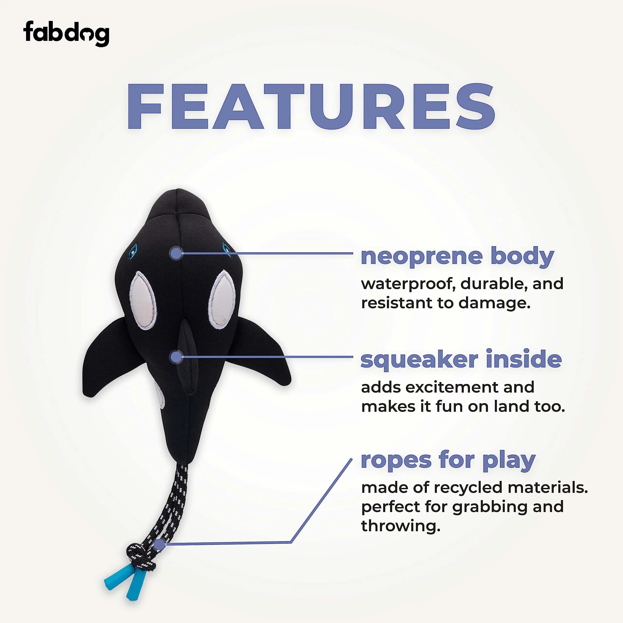 Fabdog | Whale Floatie - Dog Toy