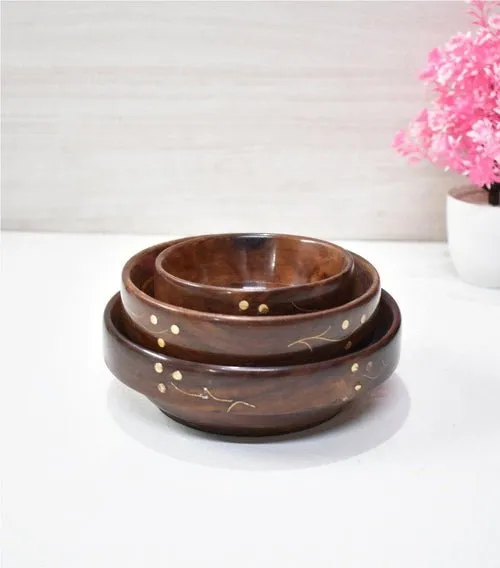 Handmade Multipurpose Wooden Serving Bowl 6x2 inch 5x2 inch 4x1.5 inches