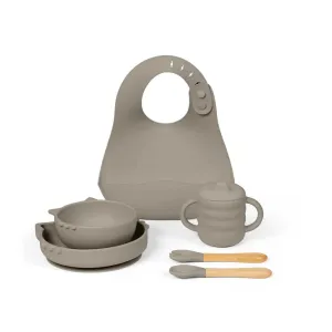 Ickle Bubba 6 Piece Silicone Feeding Set - Cat (Sage Green)