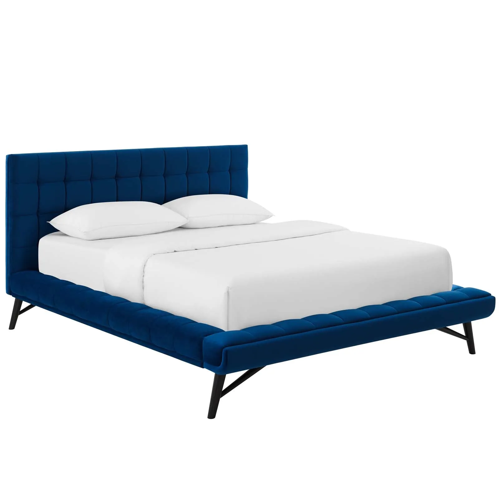 Julia Biscuit Tufted Performance Velvet Platform Bed