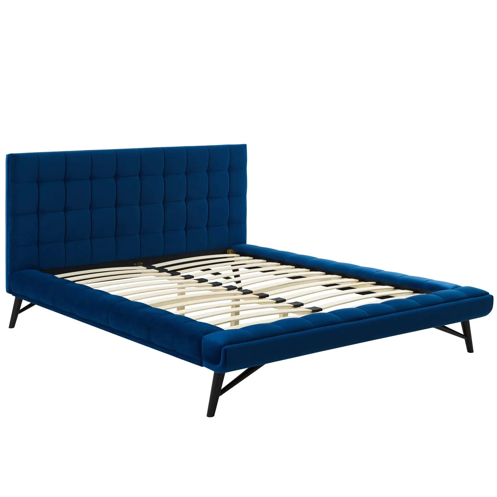 Julia Biscuit Tufted Performance Velvet Platform Bed