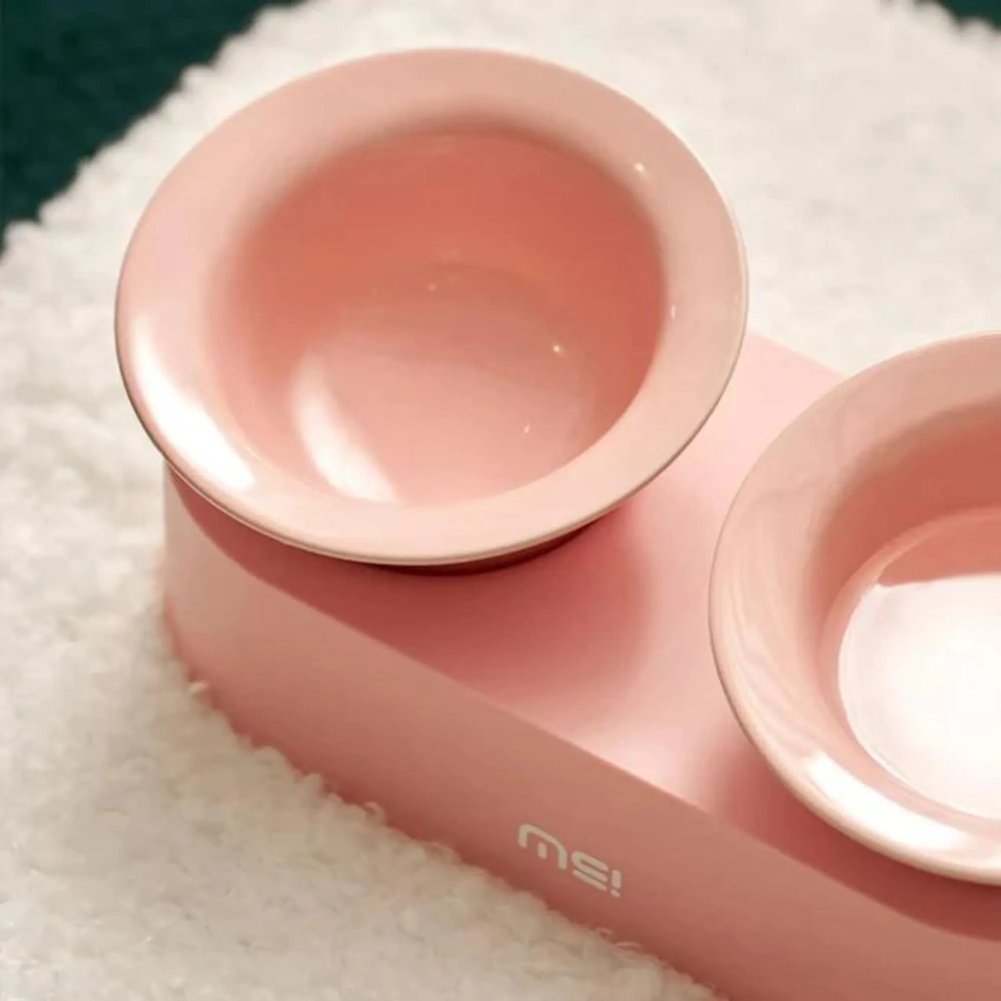 Makesure Jingle 2 in 1 Ceramic Pet Bowl Pink