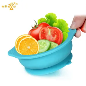 Mambobaby Baby Kids Child Feeding Lid Training Bowl Cartoon Binaural Baby Feeding Tableware Children Plate Sucker Bowl