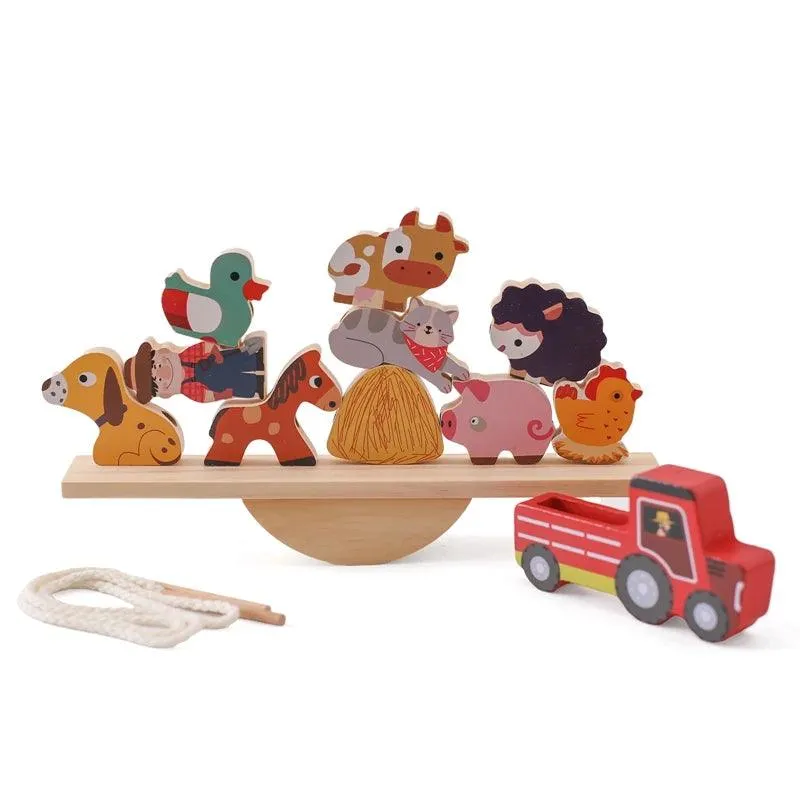 Montessori Wooden Animal Threading & Seesaw Toys