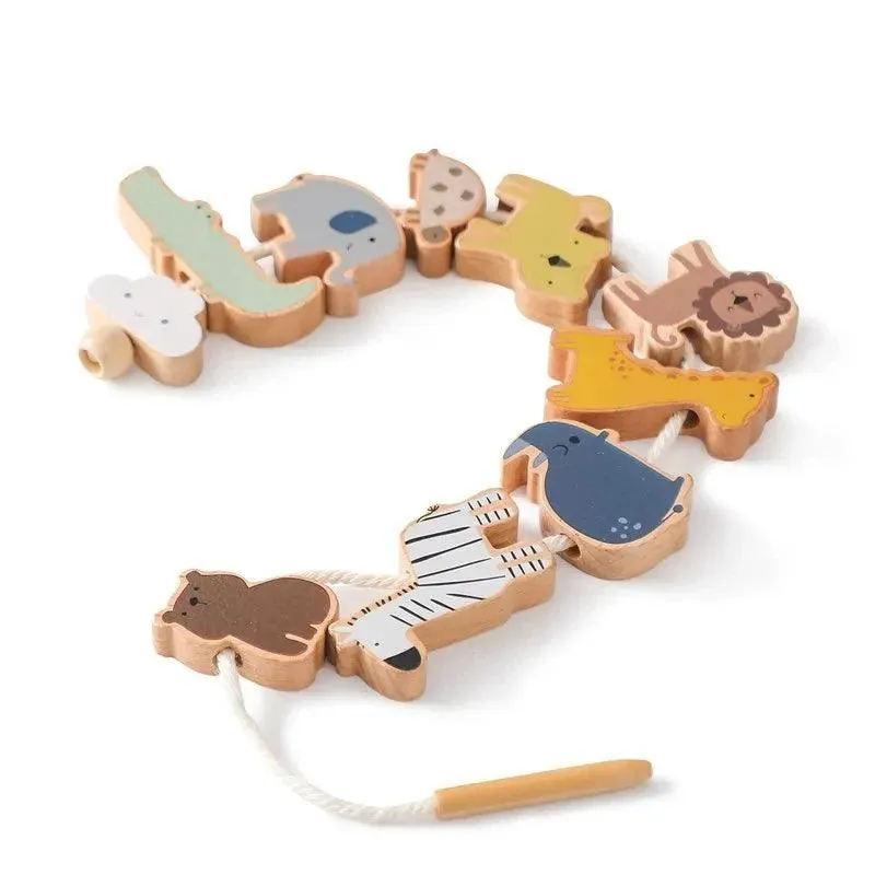 Montessori Wooden Animal Threading & Seesaw Toys