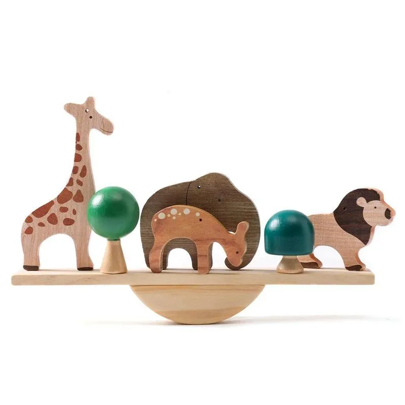 Montessori Wooden Animal Threading & Seesaw Toys