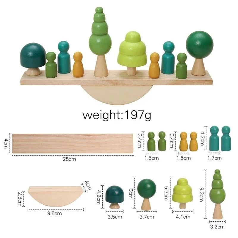 Montessori Wooden Animal Threading & Seesaw Toys