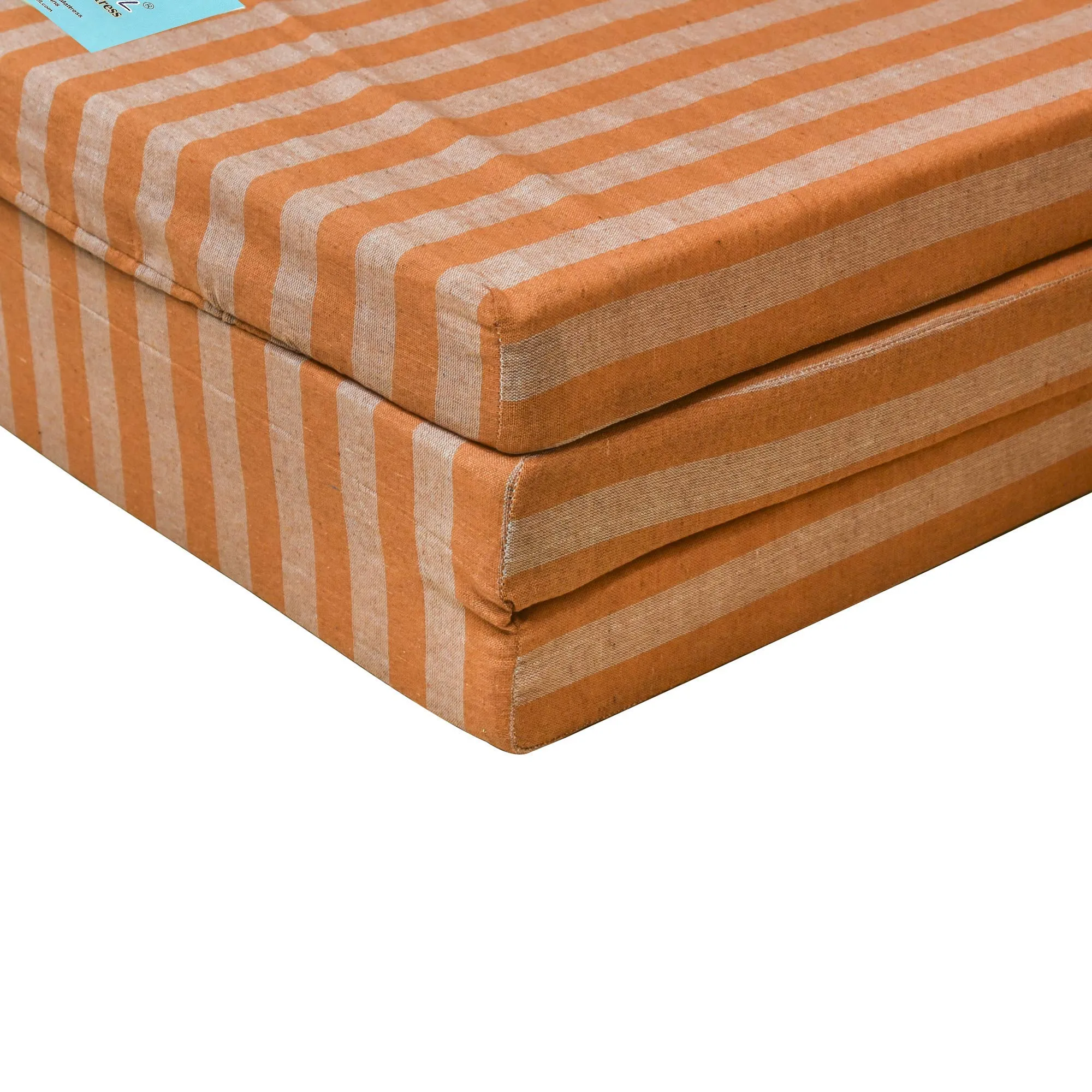 MOROFEEL 2 Inch Dual Comfort Reversible Foldable UHD Foam Single Bed Mattress 3 Fold Inch Orange