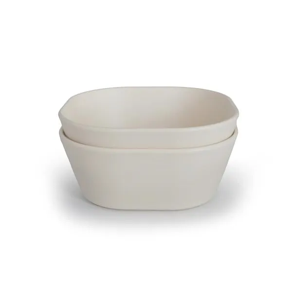 Mushie Square Dinnerware Bowl- Set of 2 Ivory