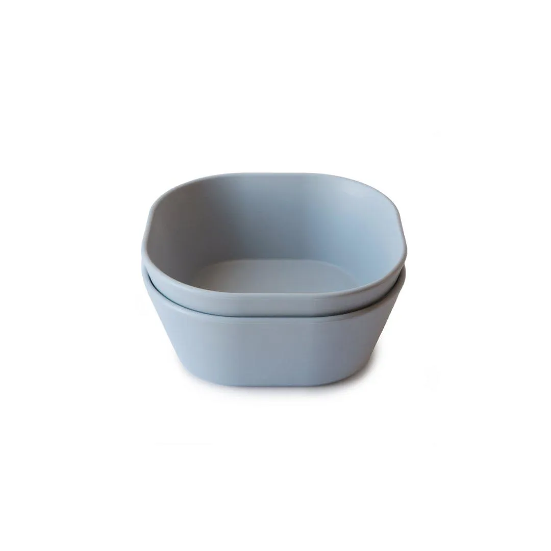 Mushie Square Dinnerware Bowls - Cloud - 2 Pack