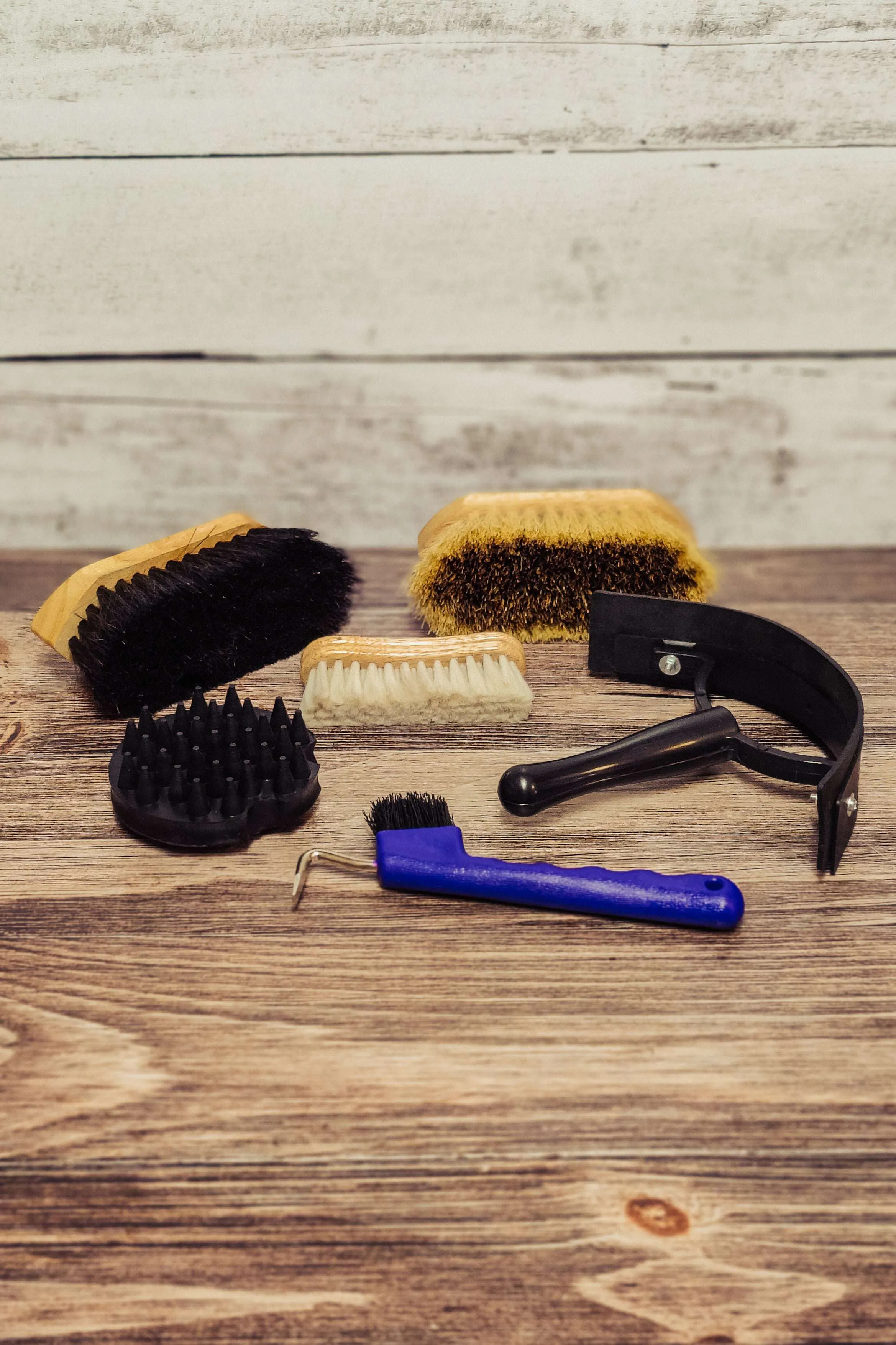 Natural Fiber Grooming Brush Set