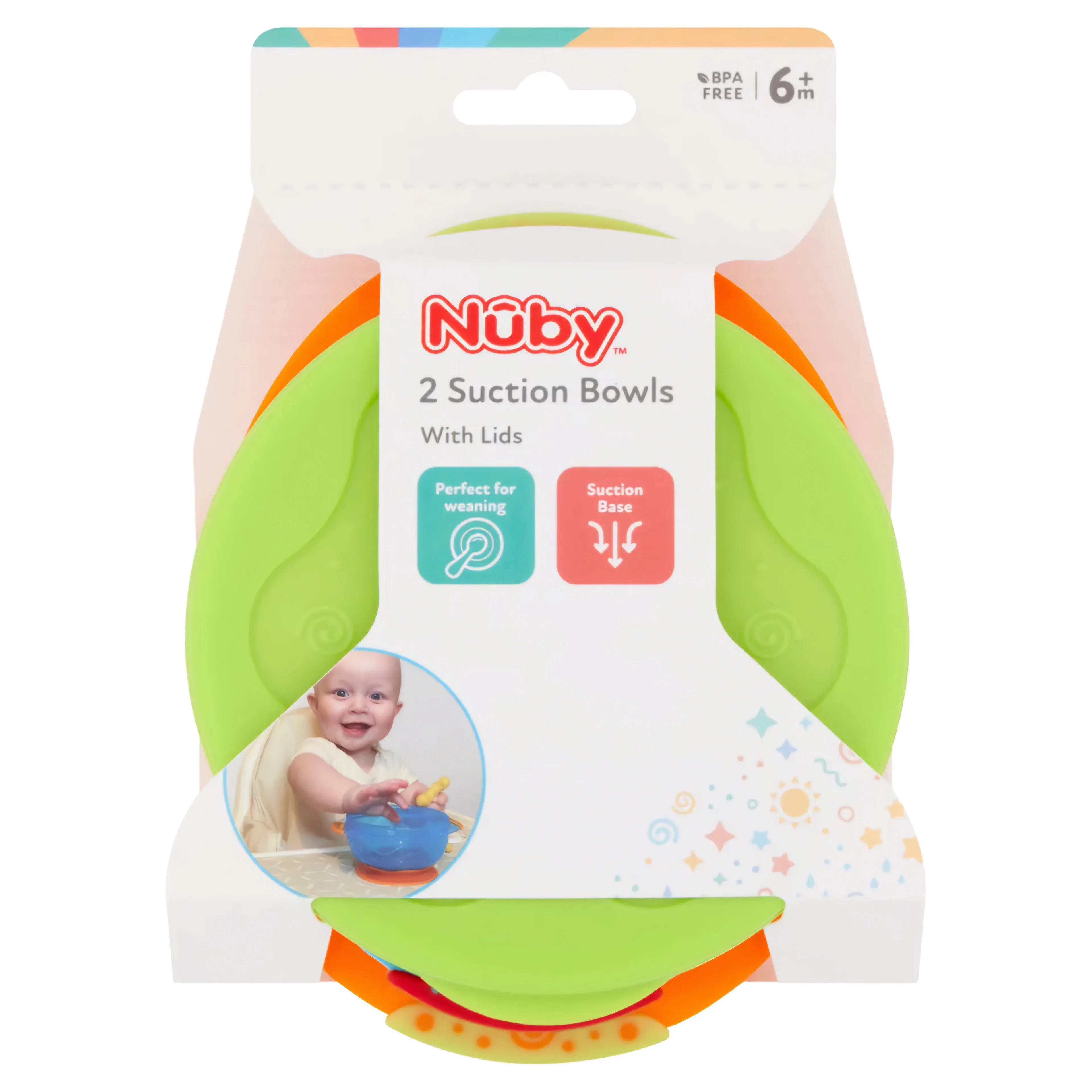 Nuby 2 Suction Bowls With Lids