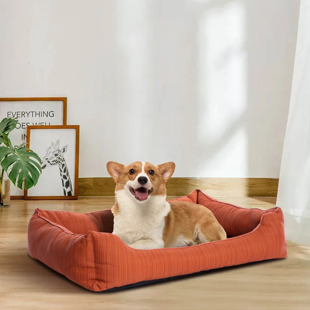 Ovios Orthopedic Supportive 3-Size Dog Bed with Olefin Fabric and Non-slip Bottom, Dog-Friendly