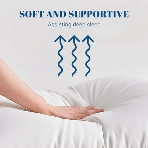 Perfect Sleeper 20x36 Inch Set of 2 Pillows, Soft Density for Stomach and Back Sleepers, King Size, Pack of 2, White, 51 x 91 cm - Plain White