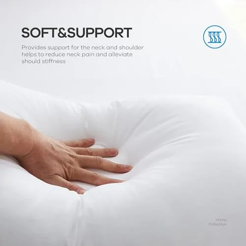 Perfect Sleeper 20x36 Inch Set of 2 Pillows, Soft Density for Stomach and Back Sleepers, King Size, Pack of 2, White, 51 x 91 cm - Plain White