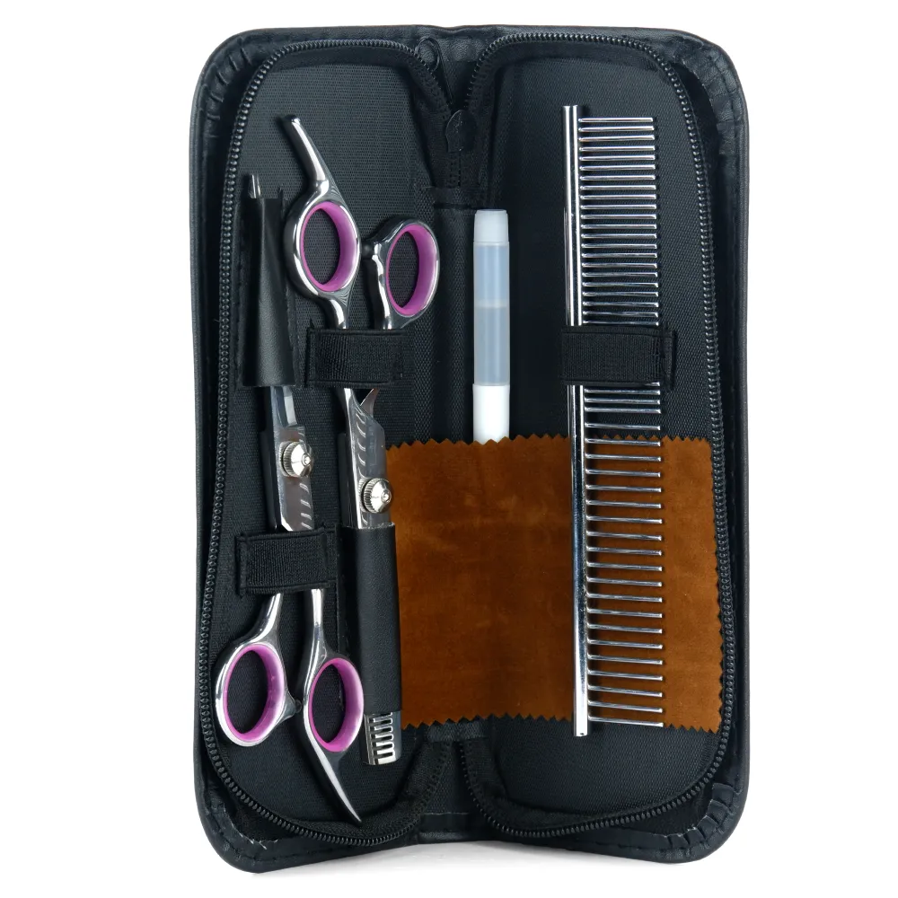 PetVogue Grooming Scissors and Comb Kit for Dogs and Cats