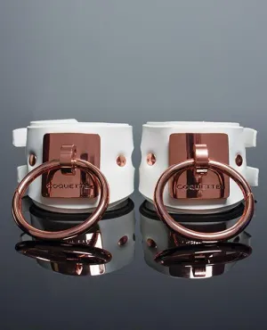 Pleasure Collection Adjustable Handcuffs - White/rose Gold