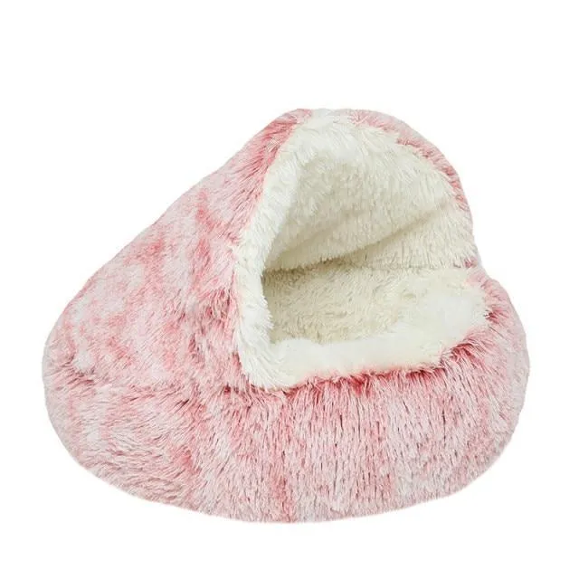 Plush Super Soft Sleeping Cat bed/Small Dog Warm Round Basket Beds