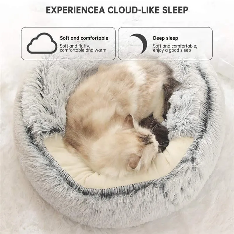 Plush Super Soft Sleeping Cat bed/Small Dog Warm Round Basket Beds