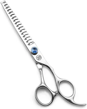 Professional Dog Grooming Straight, Curved, Thinning/Blending/Chunking Scissors Kit, JP-440C Stainless Steel Pet Cat Hair Cutting/Trimming Shears, Silver