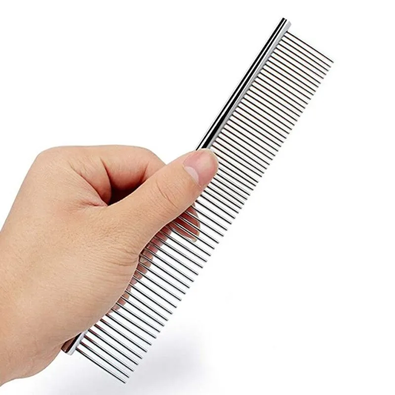 Stainless Steel Pet Grooming Comb  Effortlessly Remove Knotted Pet Hair