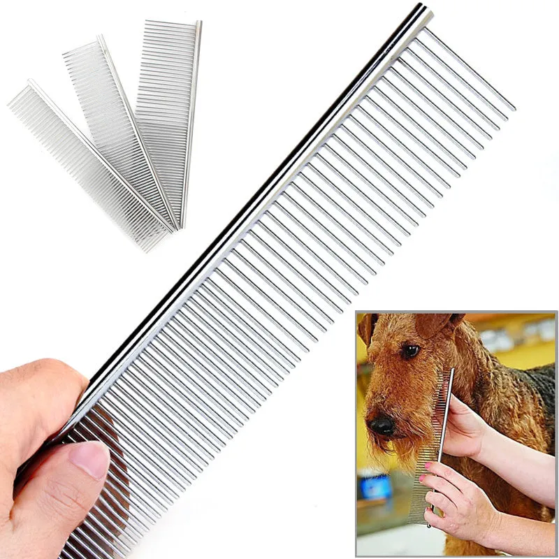 Stainless Steel Pet Grooming Comb  Effortlessly Remove Knotted Pet Hair