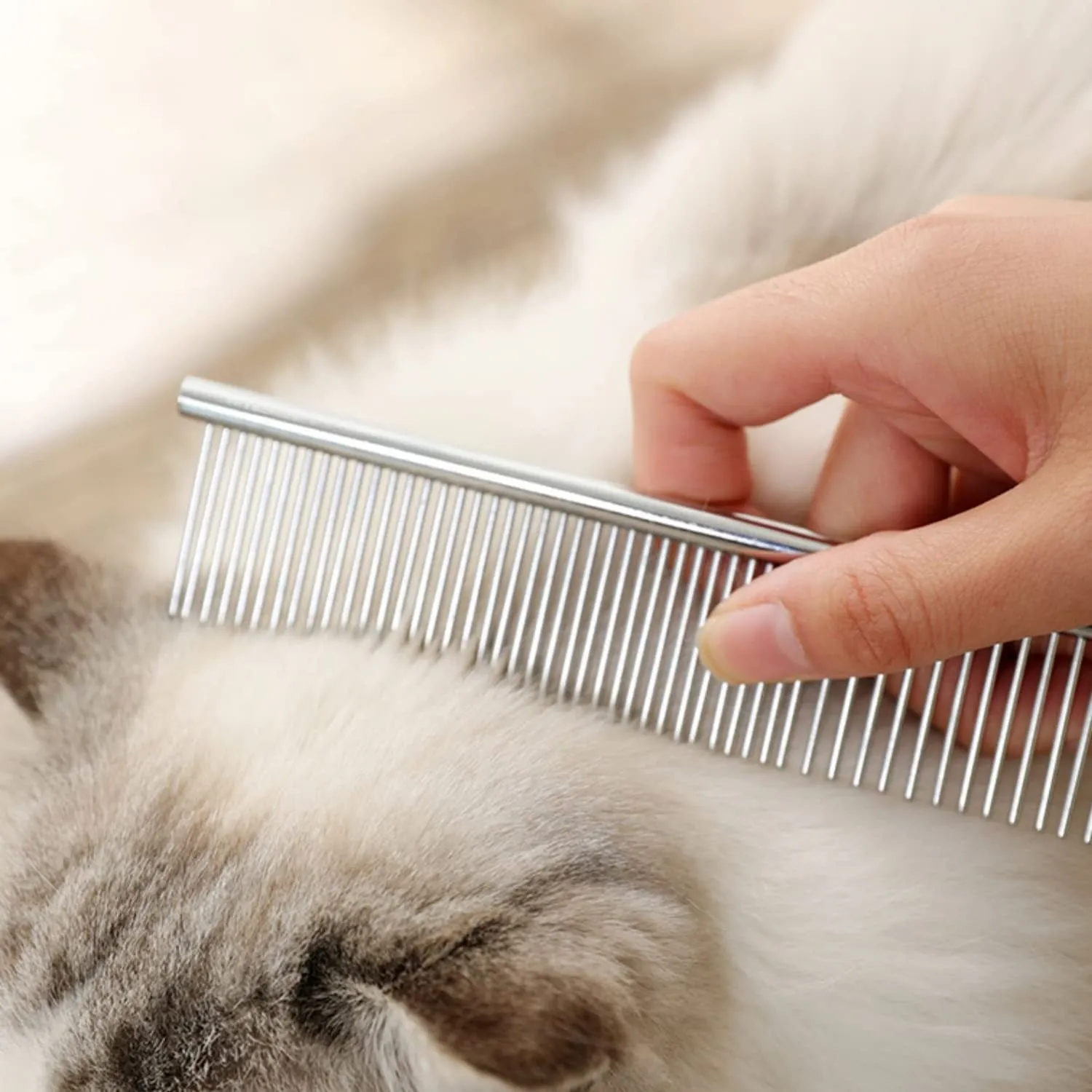 Stainless Steel Pet Grooming Comb  Effortlessly Remove Knotted Pet Hair