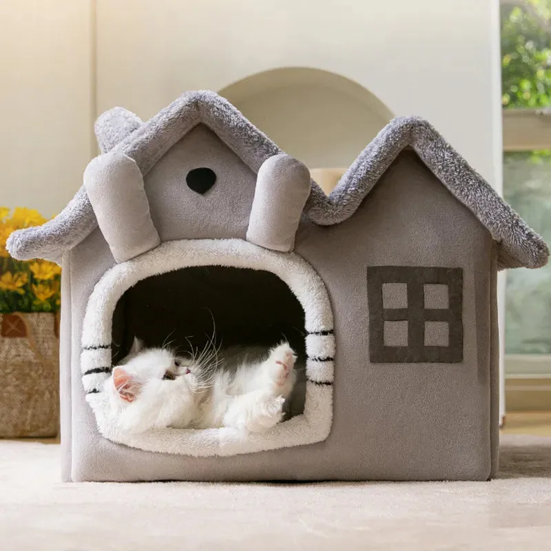 Warm Foldable Cat House Bed/Small Dogs House