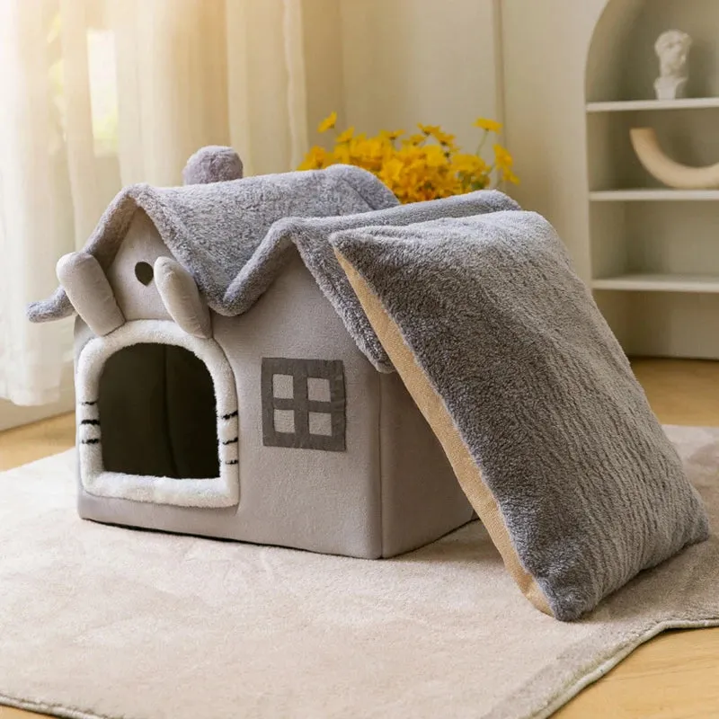 Warm Foldable Cat House Bed/Small Dogs House