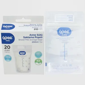 Wee Baby Breast Milk Storage Bags 200ml (20 Bags)