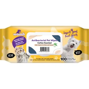 Woosh Cotton Scented Antibacterial Pet Wipes 100pcs