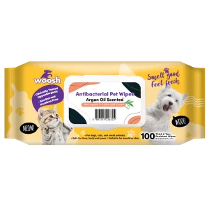 Woosh Pet Wipes Antibacterial - Argan Oil 100sheets